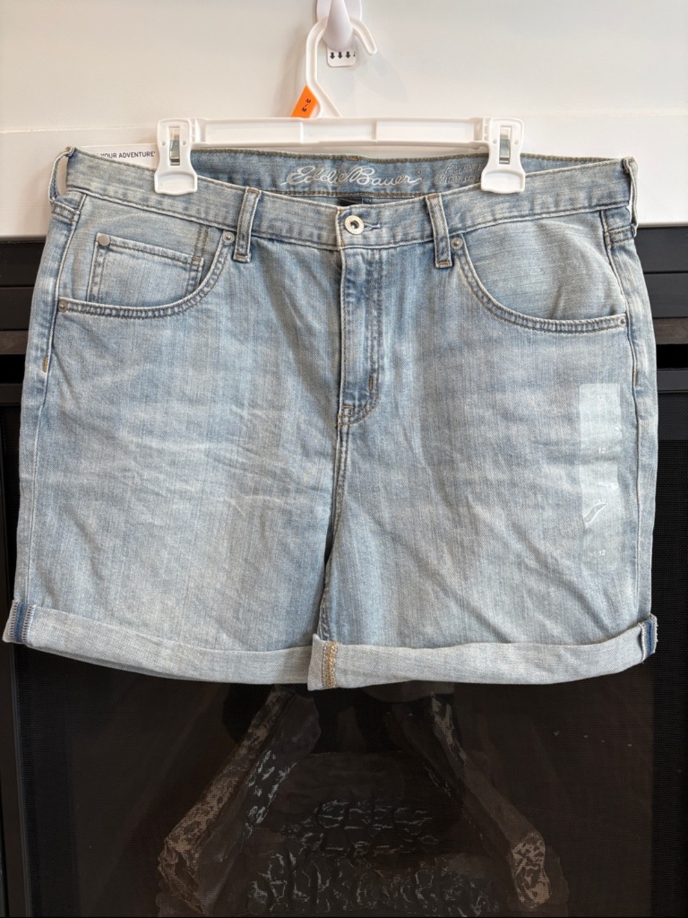 Eddie Bauer Women’s Light Blue Boyfriend Rolled-Hem Denim Shorts